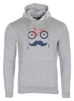 Rubb'r Moustache Hoodie Grey