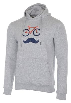 Rubb'r Moustache Hoodie Grey