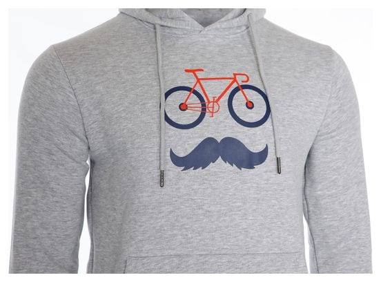 Rubb'r Moustache Hoodie Grey