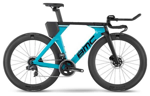 BMC Timemachine 01 Disc One Triathlonrad Sram Force eTap AXS 12S 700 mm Türkis Schwarz 2022