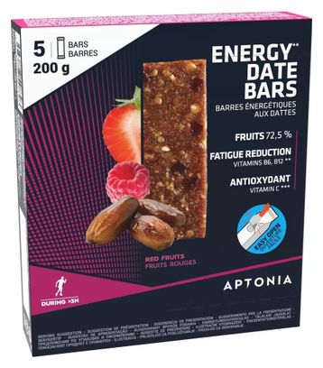 5 barritas energéticas Aptonia Energy Dates Frutos rojos 40g