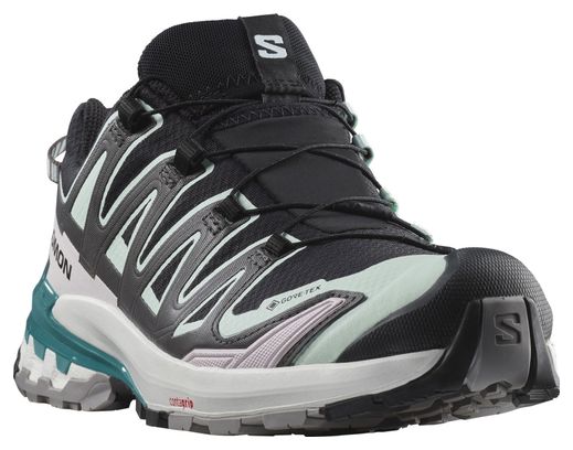 Salomon XA Pro 3D V9 Gore-Tex Trailschoenen voor dames Zwart/Groen/Roze