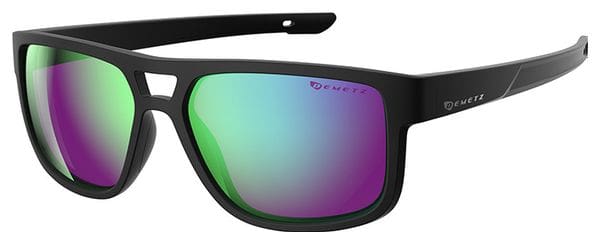 Demetz Club Sunglasses Matte Black Purple / Green Mirror