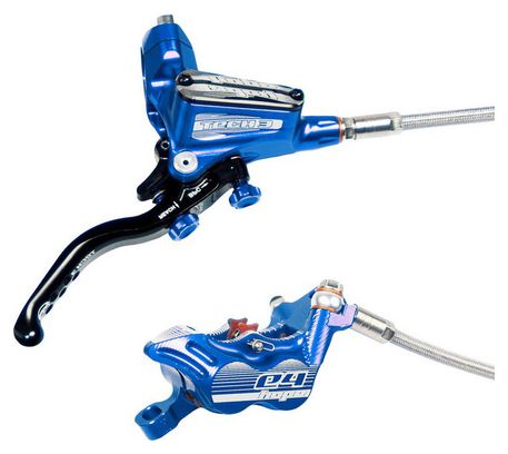 HOPE Hinterradbremse TECH 3 E4 Blue Edition Geflochtener Schlauch - Ohne Rotor