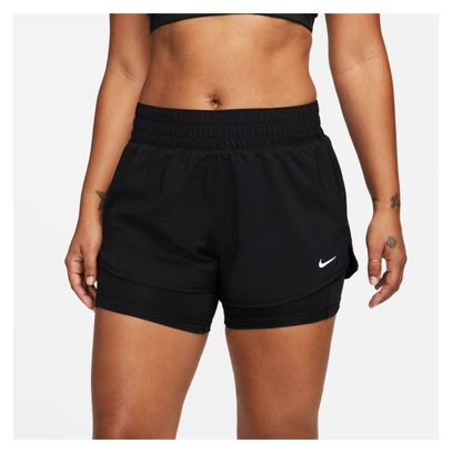 2-in-1 Nike Dri-Fit One 3in Shorts Damen Schwarz