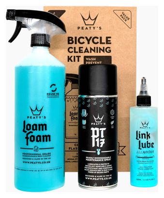 Peaty's Cleaning Kit : Link/ Loam Foam /1L Spray PT17/ Link Lube