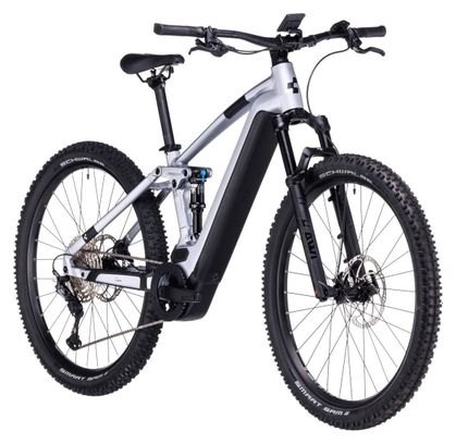 VTT Électrique Tout-Suspendu Cube Stereo Hybrid 120 Race 750 Shimano Deore/XT 12V 750 Wh 27.5'' Argent Polar