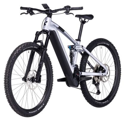 VTT Électrique Tout-Suspendu Cube Stereo Hybrid 120 Race 750 Shimano Deore/XT 12V 750 Wh 27.5'' Argent Polar