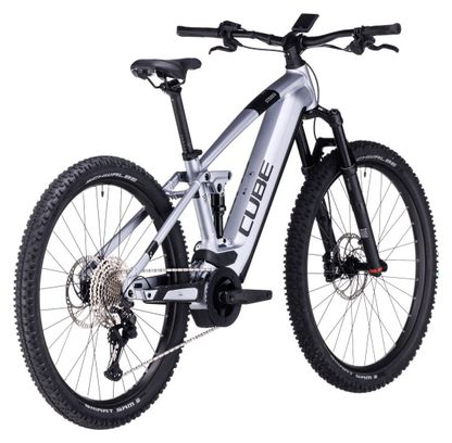 VTT Électrique Tout-Suspendu Cube Stereo Hybrid 120 Race 750 Shimano Deore/XT 12V 750 Wh 27.5'' Argent Polar