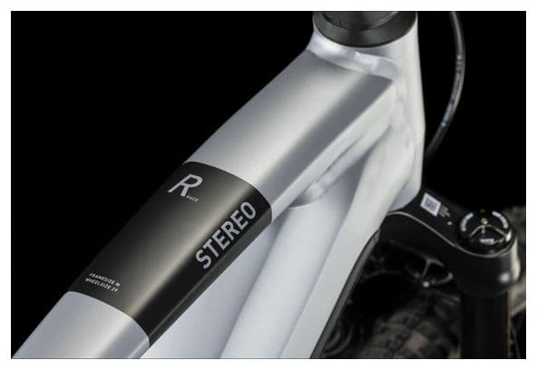 Cube Stereo Hybrid 120 Race 750 Elektrisch Volledig Geveerd MTB Shimano Deore/XT 12S 750 Wh 27.5'' Polair Zilver 2023