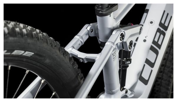 VTT Électrique Tout-Suspendu Cube Stereo Hybrid 120 Race 750 Shimano Deore/XT 12V 750 Wh 27.5'' Argent Polar