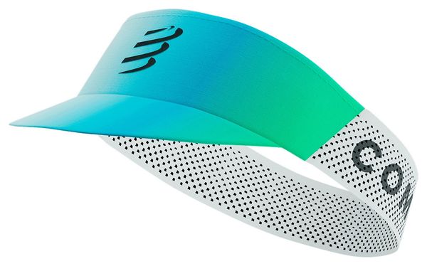 Compressport Pro Racing-vizier Wit/Blauw/Groen
