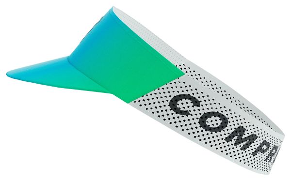 Compressport Pro Racing-vizier Wit/Blauw/Groen