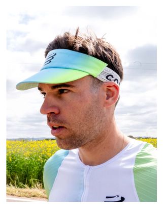 Compressport Pro Racing-vizier Wit/Blauw/Groen