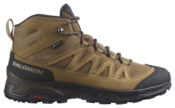 Salomon X Ward Leather Mid Gore-Tex Trail Shoes Brown/Black