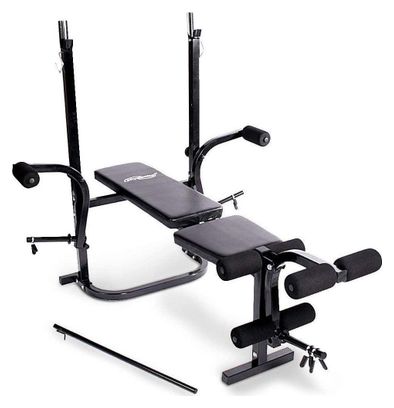 Banc de musculation multifonction inclinable dossier réglable butterfly fixation jambes support haltères charge max 255 kg station banc d haltérophilie complet fitness 01_0000198