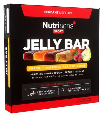 NUTRISENS Fruit jelly JELLY BAR 4x25g Apricot Strawberry Raspberry Pear 