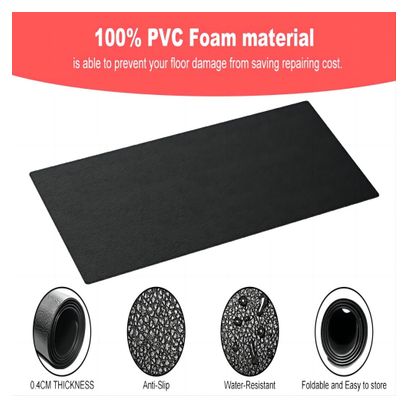 Tapis de protection fitness anti-dérapant équipement sport sol Noir