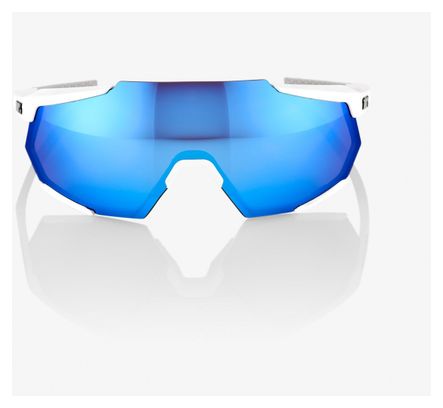 Brille 100% Racetrap Weiß Matt Hiper Blue Multilayer Lens Mirror / Weiß / Blau