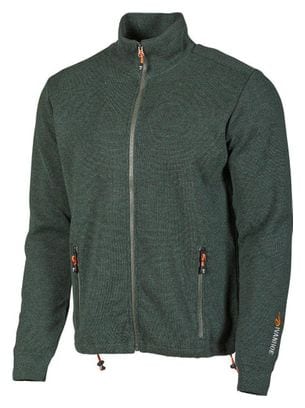 Ivanhoe gilet Hadar Full Zip Vert fusil-laine mérinos fine-Vert