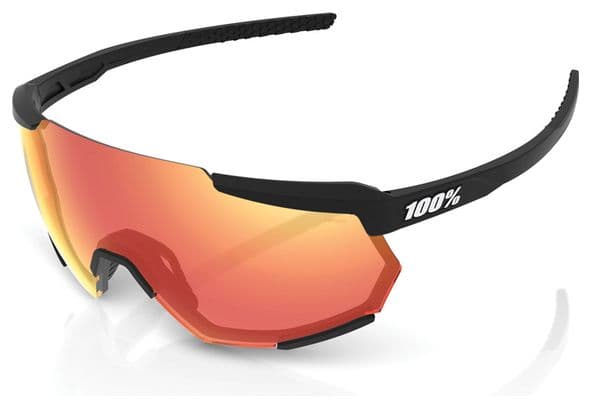 100% Racetrap Soft Tact Black HiPER Glasses Red Lente de espejo multicapa / Negro / Rojo