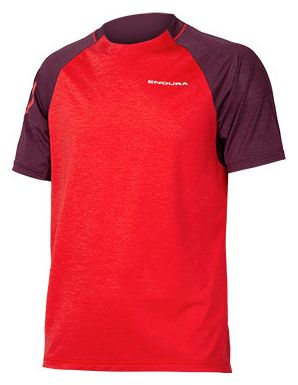 Maillot de manga corta Endura SingleTrack Grenade Rojo / Morado
