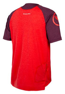 Maillot de manga corta Endura SingleTrack Grenade Rojo / Morado