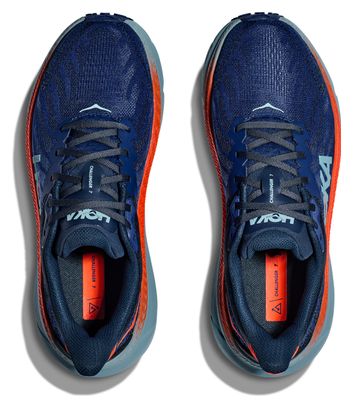 Hoka Challenger 7 Trail Running Shoes Blue Red