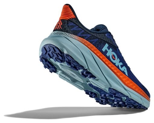 Hoka Challenger 7 Trailrunning-Schuh Blau Rot