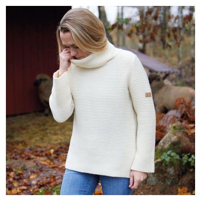 Pull Ivanhoe NLS Holly Coll Blanc Naturel-100% pure laine non teinte