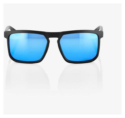 Occhiali 100% Renshaw nero opaco HiPER Blu Lenti multistrato Specchio / Nero / Blu