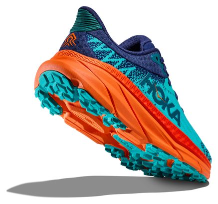 Hoka Challenger 7 Blue Orange Trail Running Shoes