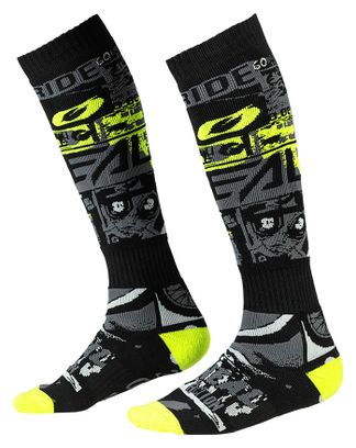 O&#39;Neal Pro MX Ride Socken Schwarz / Fluo Gelb