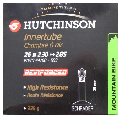 Hutchinson Versterkte butyl buis 26 * 2.30 tot 2.85 Schrader Big Valve (per stuk)