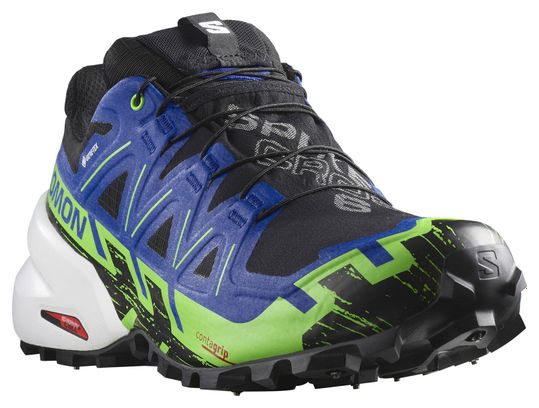 Chaussures de Trail Unisexe Salomon Spikecross 6 Gore-Tex Noir/Bleu/Vert