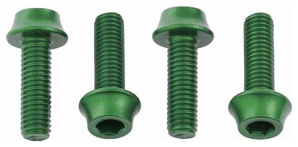 Set van 4 Wolf Tooth Water Bottle Cage Bolts M5x15 mm Groen