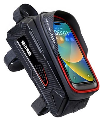 1L waterproof hard shell bike frame bag touchscreen