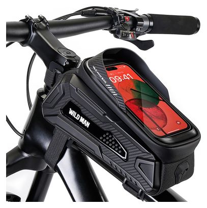 1L waterproof hard shell bike frame bag touchscreen