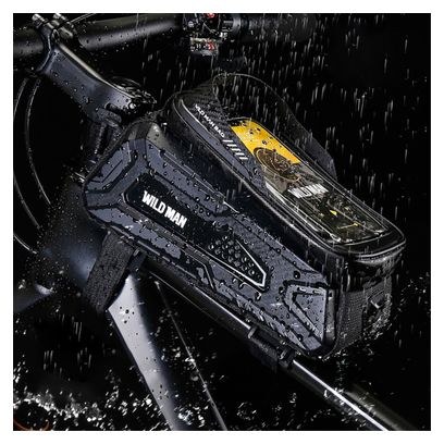 1L waterproof hard shell bike frame bag touchscreen