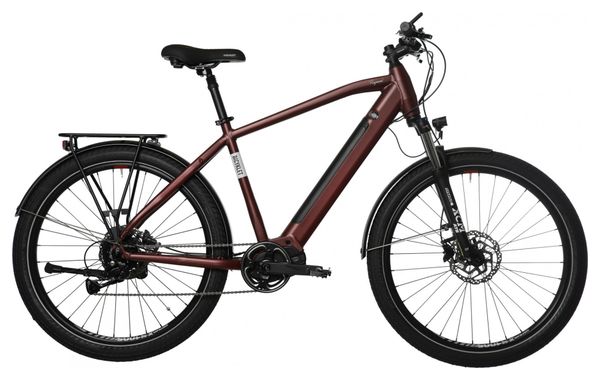 Vélo de Ville Électrique Bicyklet Raymond Shimano Acera 9V 504 Wh 27.5'' Rouge Bordeaux