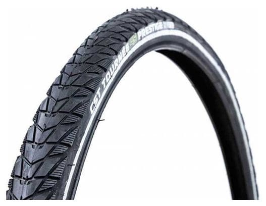 CST Pneu extérieur Tournee Prestige 26 x 1.75 Noir avec lignes réfléchissantes