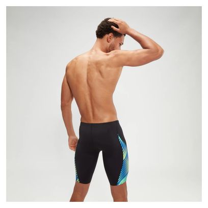 Speedo Jammer Allover Digital Zwempak Zwart / Blauw