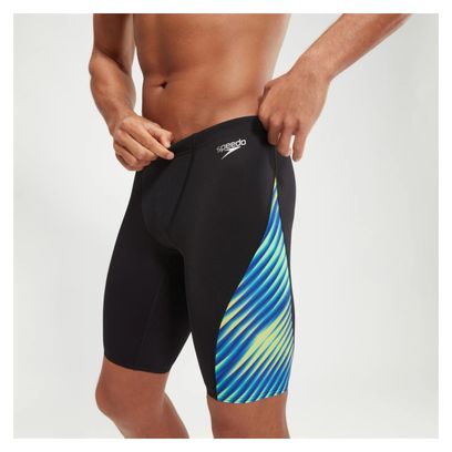 Speedo Jammer Allover Digital Zwempak Zwart / Blauw