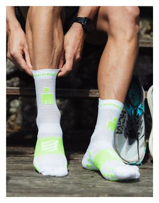 Compressport Pro Racing v4.0 Run High Ironman 2026-sokken Groen/Wit