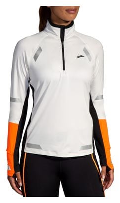 Brooks Run Visible 2.0 1/2 Zip Top Weiß/Orange Damen