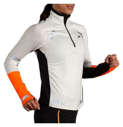 Brooks Run Visible 2.0 1/2 Zip Top Weiß/Orange Damen