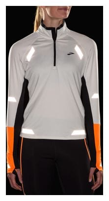 Brooks Run Visible 2.0 1/2 Zip Top Weiß/Orange Damen