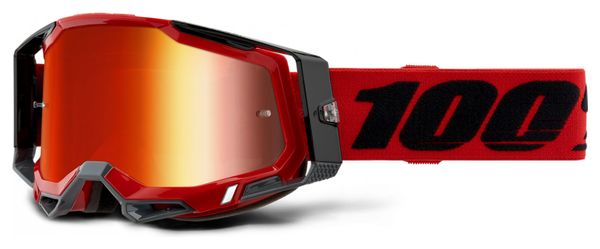 100% RACECRAFT 2 mask | Red Black | Red Mirror Glasses