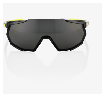 Glasses 100% Racetrap Gloss Black Smoke Lens / Black / Yellow