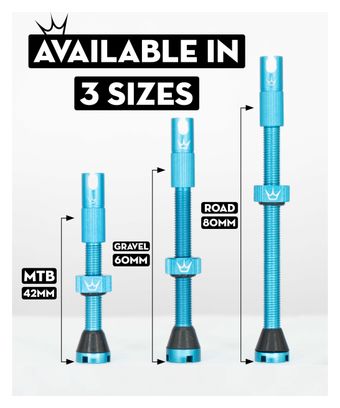 Peaty's x Chris King MK2 60mm Válvulas Tubeless Negras (13 Pares)